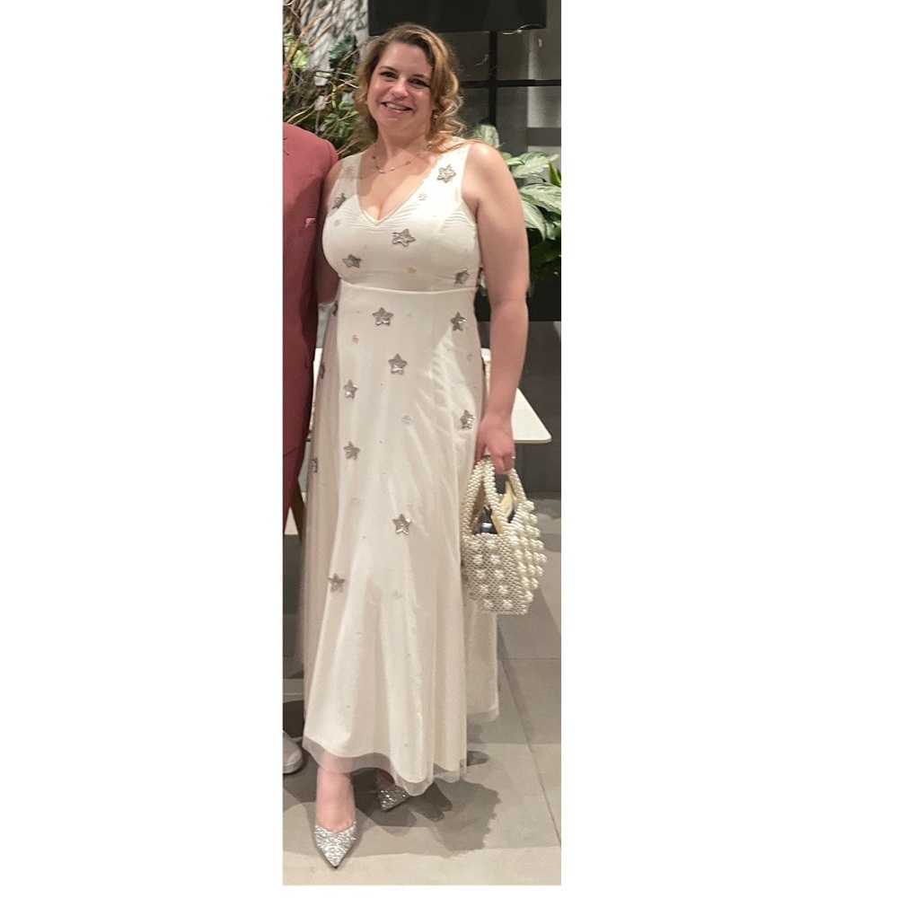 Modcloth Ivory Maxi Dress with Star Embellishments - Picture 4 of 6
